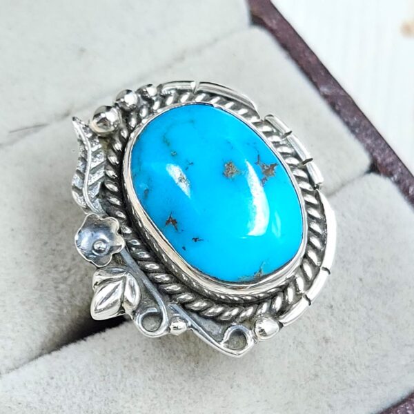 Kingman Turquoise 925 Sterling Silver Ring (REXT76-265) - Image 2