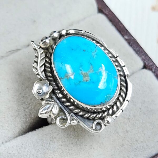 Kingman Turquoise 925 Sterling Silver Ring (REXT76-267) - Image 2