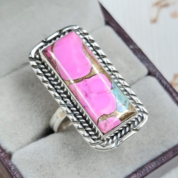 Cotton Candy Turquoise Size US 10 925 Sterling Silver Ring (REXT89-113) - Image 2