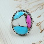 Cotton Candy Turquoise Size US 10 925 Sterling Silver Ring (REXT89-115)