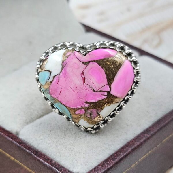 Cotton Candy Turquoise Size US 8 925 Sterling Silver Ring (REXT89-90)
