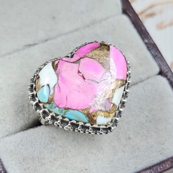 Cotton Candy Turquoise Size US 8 925 Sterling Silver Ring (REXT89-90) - Image 2