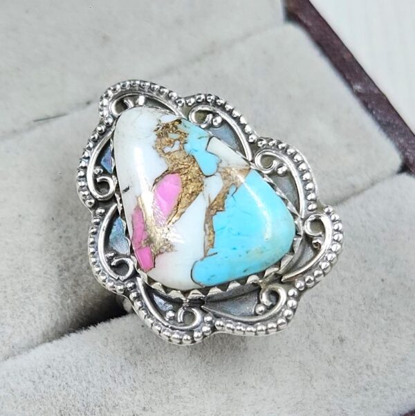 Cotton Candy Turquoise Size US 6 925 Sterling Silver Ring (REXT89-64) - Image 2