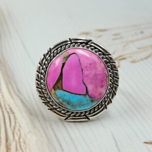 Cotton Candy Turquoise Size US 10 925 Sterling Silver Ring (REXT89-116)