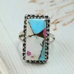Cotton Candy Turquoise Size US 7 925 Sterling Silver Ring (REXT89-79)