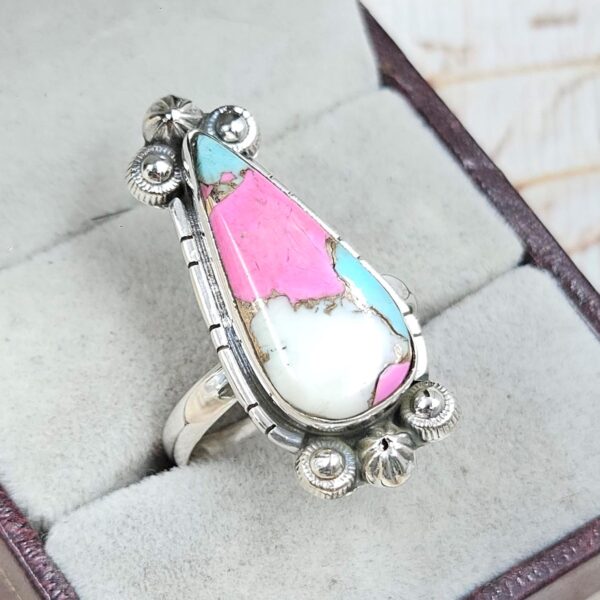 Cotton Candy Turquoise Size US 10 925 Sterling Silver Ring (REXT89-118) - Image 2