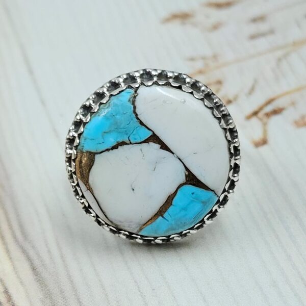 Cotton Candy Turquoise Size US 9 925 Sterling Silver Ring (REXT89-103)