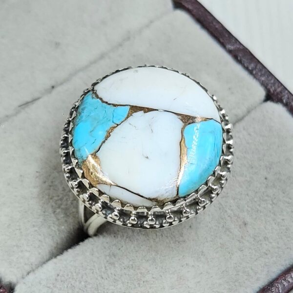 Cotton Candy Turquoise Size US 9 925 Sterling Silver Ring (REXT89-103) - Image 2