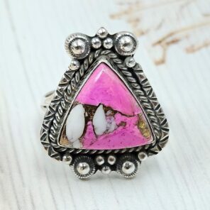 Cotton Candy Turquoise Size US 8 925 Sterling Silver Ring (REXT89-92)