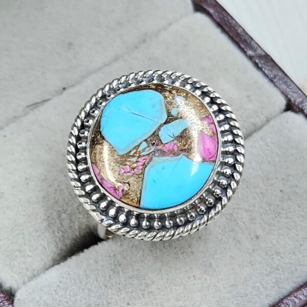 Cotton Candy Turquoise Size US 9 925 Sterling Silver Ring (REXT89-105) - Image 2
