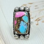 Cotton Candy Turquoise Size US 7 925 Sterling Silver Ring (REXT89-82)
