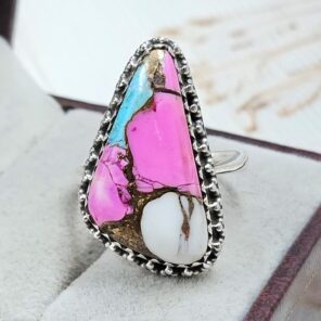 Cotton Candy Turquoise Size US 9 925 Sterling Silver Ring (REXT89-109)