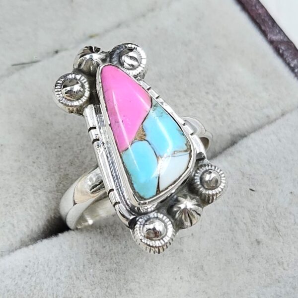 Cotton Candy Turquoise Size US 6 925 Sterling Silver Ring (REXT89-69) - Image 2