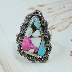 Cotton Candy Turquoise Size US 9 925 Sterling Silver Ring (REXT89-111)