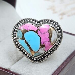 Cotton Candy Turquoise Size US 10 925 Sterling Silver Ring (REXT89-119)