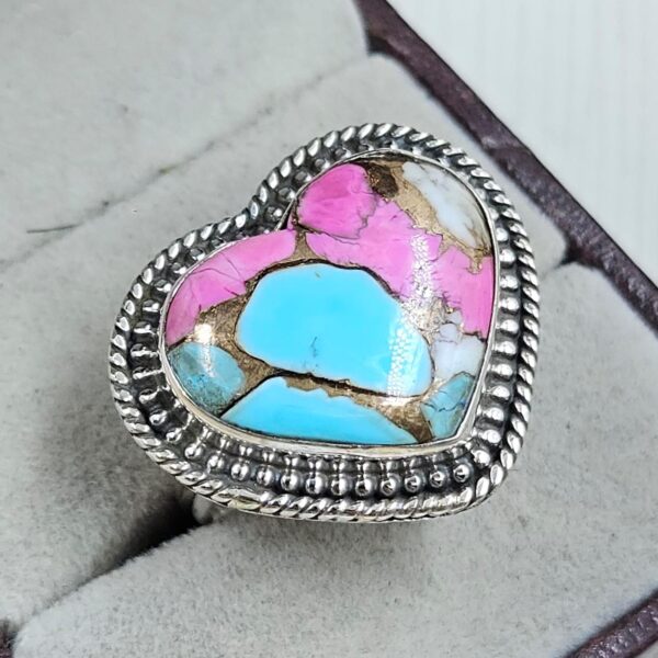 Cotton Candy Turquoise Size US 10 925 Sterling Silver Ring (REXT89-119) - Image 2