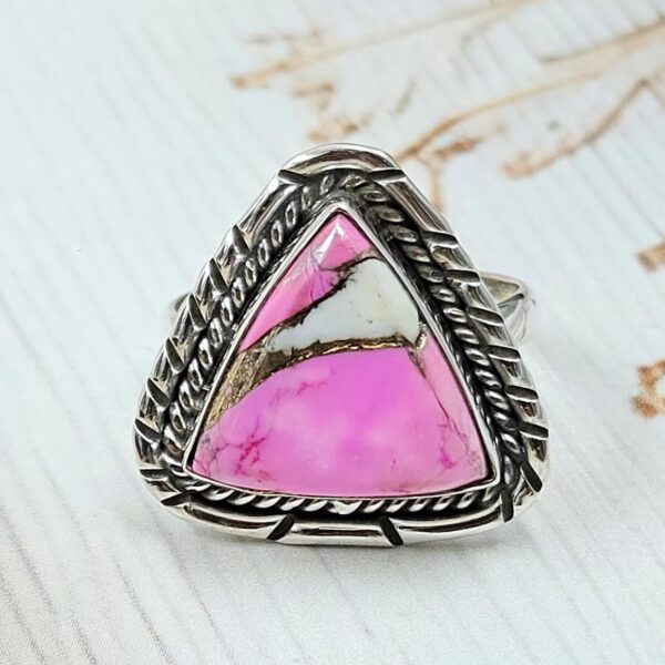 Cotton Candy Turquoise Size US 8 925 Sterling Silver Ring (REXT89-101)