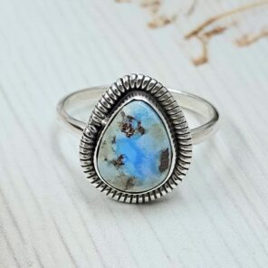 Golden Hills Turquoise Size US 7 925 Silver Ring (RS60-61)