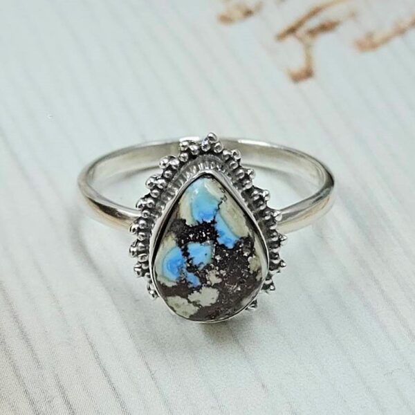 Golden Hills Turquoise Size US 7 925 Silver Ring (RS60-65)