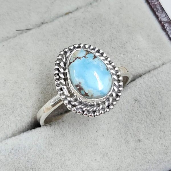 Golden Hills Turquoise Size US 9 925 Silver Ring (RS60-73) - Image 2