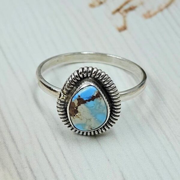 Golden Hills Turquoise Size US 9 925 Silver Ring (RS60-77)