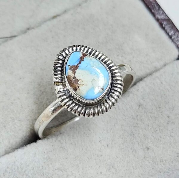 Golden Hills Turquoise Size US 9 925 Silver Ring (RS60-77) - Image 2