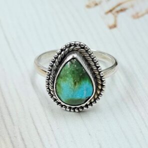 Sonoran Gold Turquoise Size US 6 925 Silver Ring (RS60-81)
