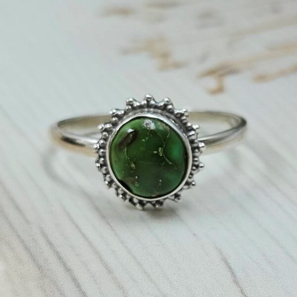 Sonoran Gold Turquoise Size US 9 925 Silver Ring (RS60-82)