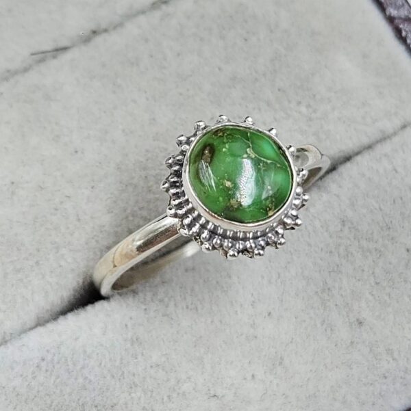 Sonoran Gold Turquoise Size US 9 925 Silver Ring (RS60-82) - Image 2