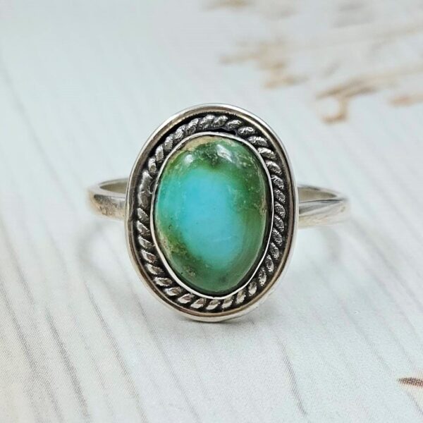 Sonoran Gold Turquoise Size US 7 925 Silver Ring (RS60-85)