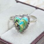 Sonoran Gold Turquoise Size US 8 925 Silver Ring (RS60-91)