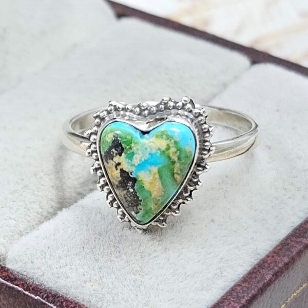 Sonoran Gold Turquoise Size US 8 925 Silver Ring (RS60-91)
