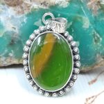 Indonesian Bandaid Agate 1.5" 925 Sterling Silver Pendant (REXT89-121)