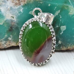 Indonesian Bandaid Agate 1.25" 925 Sterling Silver Pendant (REXT89-122)
