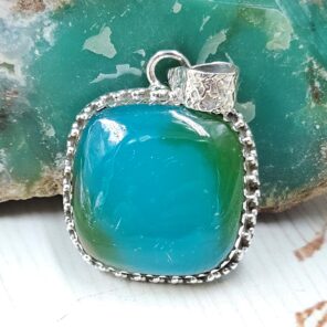 Indonesian Bandaid Agate 1" 925 Sterling Silver Pendant (REXT89-126)