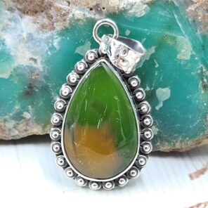 Indonesian Bandaid Agate 1.25" 925 Sterling Silver Pendant (REXT89-129)