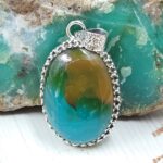 Indonesian Bandaid Agate 1.25" 925 Sterling Silver Pendant (REXT89-138)