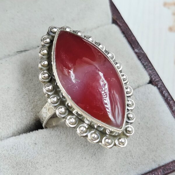 Indonesian Bandaid Agate Size US 9 925 Sterling Silver Ring (REXT89-149) - Image 2