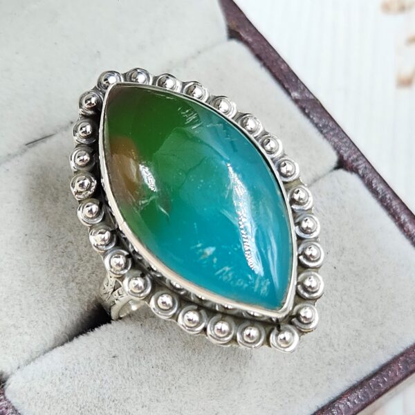 Indonesian Bandaid Agate Size US 10 925 Sterling Silver Ring (REXT89-154) - Image 2