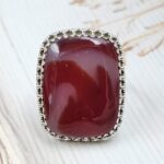 Indonesian Bandaid Agate Size US 9 925 Sterling Silver Ring (REXT89-150)