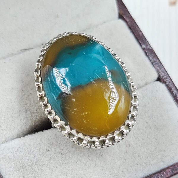 Indonesian Bandaid Agate Size US 7 925 Sterling Silver Ring (REXT89-142) - Image 2
