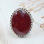 Indonesian Bandaid Agate Size US 10 925 Sterling Silver Ring (REXT89-157)