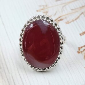 Indonesian Bandaid Agate Size US 10 925 Sterling Silver Ring (REXT89-157)