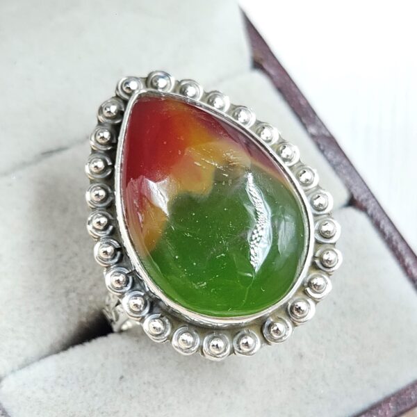Indonesian Bandaid Agate Size US 11 925 Sterling Silver Ring (REXT89-161) - Image 2