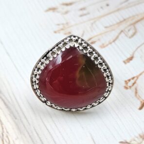 Indonesian Bandaid Agate Size US 10 925 Sterling Silver Ring (REXT89-158)