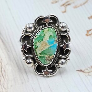 Sonoran Gold Turquoise Size US 6 925 Sterling Silver Ring (REXT89-163)