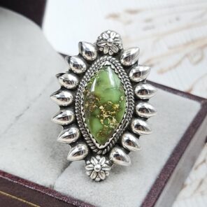 Sonoran Gold Turquoise Size US 8 925 Sterling Silver Ring (REXT89-180)
