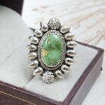Sonoran Gold Turquoise Size US 8 925 Sterling Silver Ring (REXT89-184)