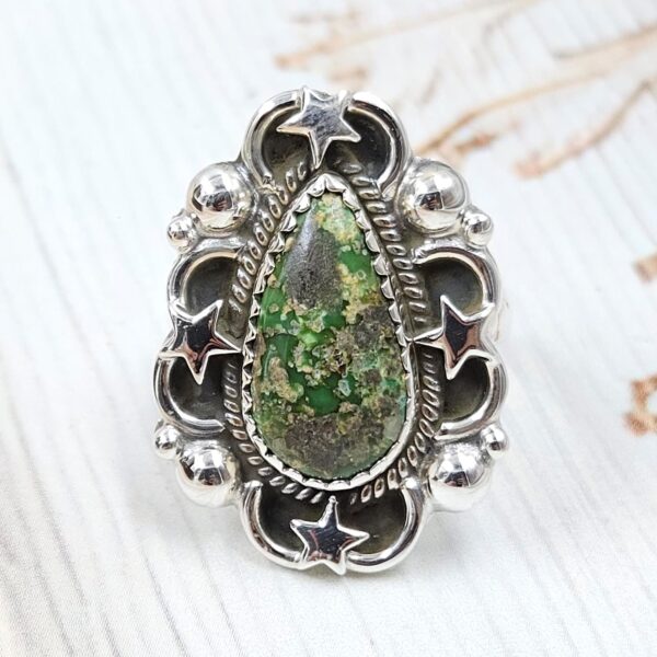 Sonoran Gold Turquoise Size US 7 925 Sterling Silver Ring (REXT89-172)