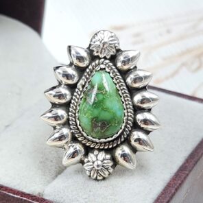 Sonoran Gold Turquoise Size US 7 925 Sterling Silver Ring (REXT89-173)